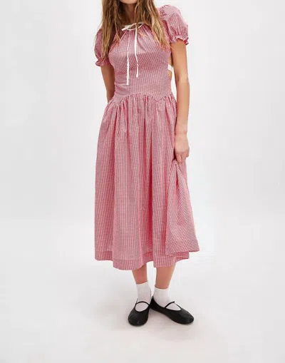 Allina Liu Rosalie Dress In Red Gingham In Multi
