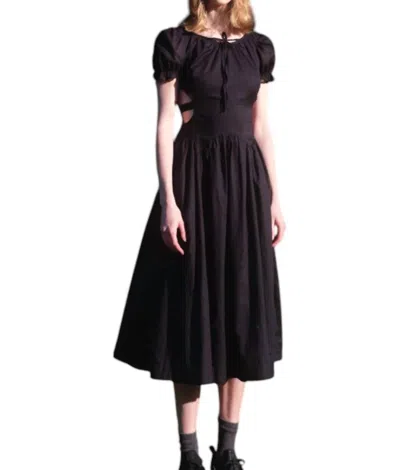 Allina Liu Rosalie Midi Dress In Onyx In Black