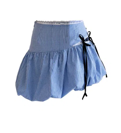 Allina Liu Women's Clover Mini Skirt In Blue