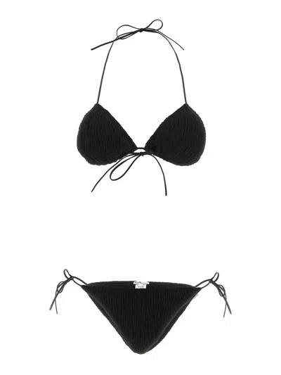 Allis Triangle Pleated Bikini In Black
