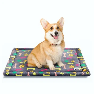 Allisandro Adorable Alice Flannel Fleece Pet Mat In Gray