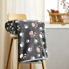 Allisandro Cute Paw Polyester Blanket In Gray