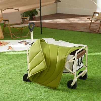 Allisandro Nylon Outdoor Dog Bed Trail Pup Travel Mat, Water-resistant Chewable Dog Camping Mat In Olive Green