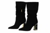 Allison Avery Signature Suede Boot In Black In Black