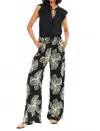 Allison Avery Women's Hutton Embroidered Pants In Black In Black
