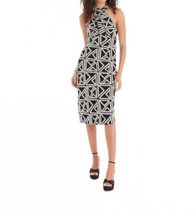 Allison Avery Women's Stella Embroidered Dress In Black Geo In Multi