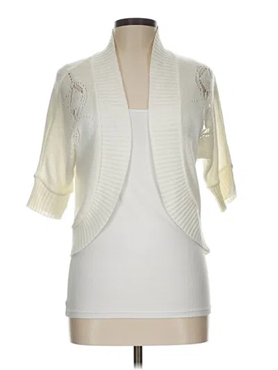 Pre-owned Allison Brittney Cardigan Sweater In White