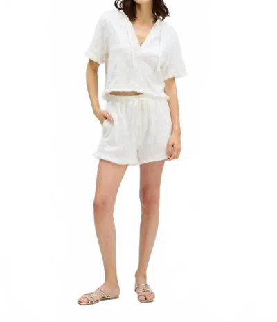Allison Capri Drawstring Shorts In White