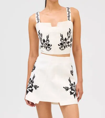 Allison Colette Tank In Ivory/black In White