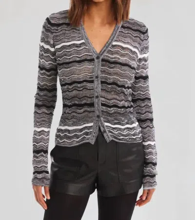 Allison Colleen Cardigan In Black/white In Multi
