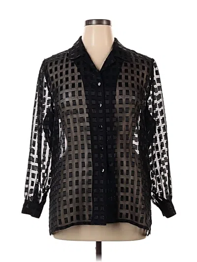 Pre-owned Allison Daley 3/4 Sleeve Blouse In Black
