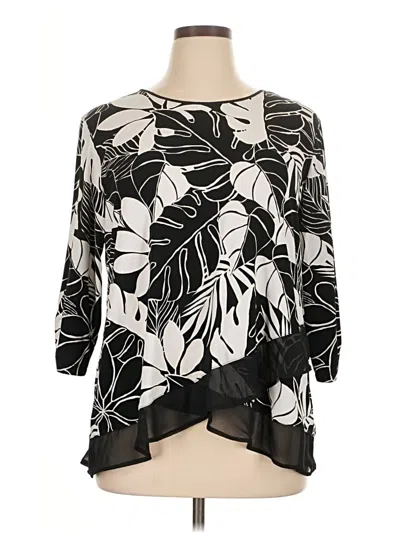 Pre-owned Allison Daley 3/4 Sleeve Blouse In Black