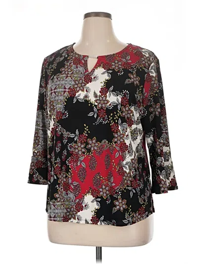 Pre-owned Allison Daley 3/4 Sleeve Blouse In Black