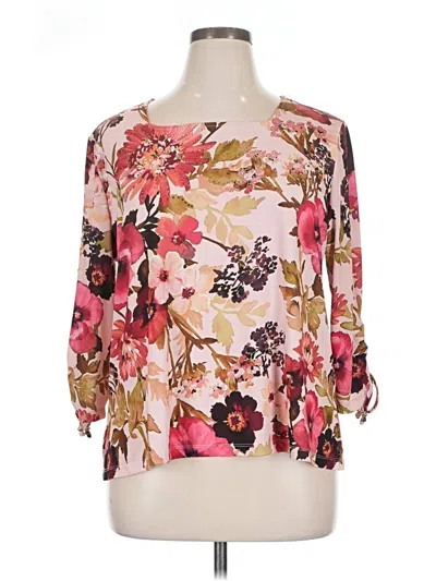 Pre-owned Allison Daley 3/4 Sleeve Blouse In Pink