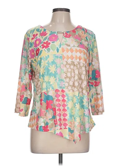Pre-owned Allison Daley 3/4 Sleeve Blouse In Pink