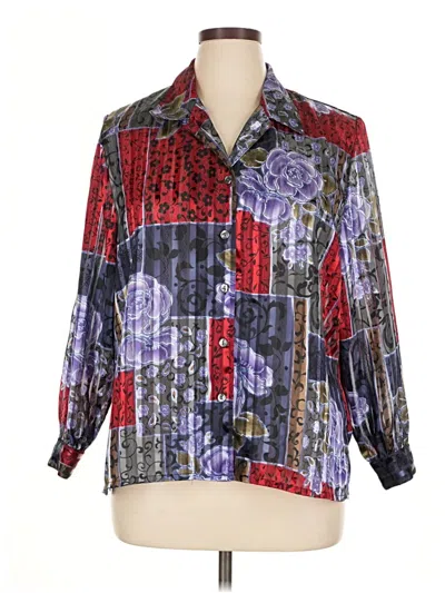 Pre-owned Allison Daley 3/4 Sleeve Blouse In Purple