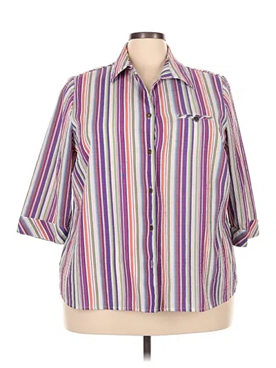 Pre-owned Allison Daley 3/4 Sleeve Blouse In Purple