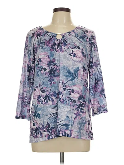 Pre-owned Allison Daley 3/4 Sleeve Blouse In Purple