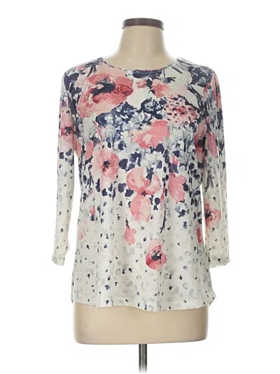 Pre-owned Allison Daley 3/4 Sleeve Blouse In White