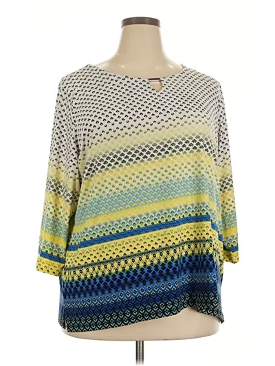 Pre-owned Allison Daley 3/4 Sleeve Blouse In Yellow