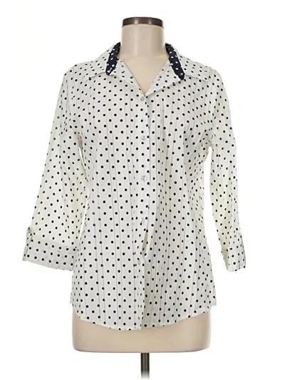 Pre-owned Allison Daley 3/4 Sleeve Button Down Shirt In Ivory