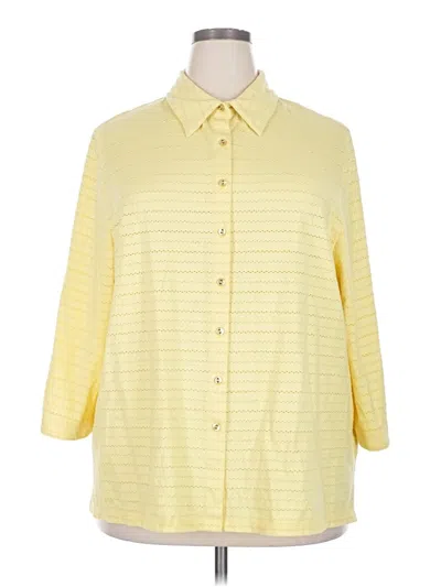 Pre-owned Allison Daley 3/4 Sleeve Button Down Shirt In Yellow