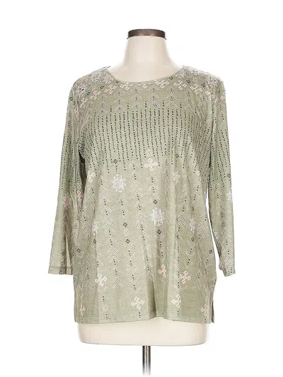 Pre-owned Allison Daley 3/4 Sleeve T-shirt In Green