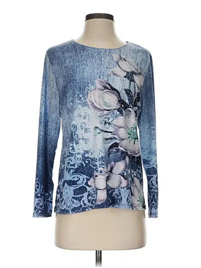Pre-owned Allison Daley 3/4 Sleeve Top Blue Boatneck Tops