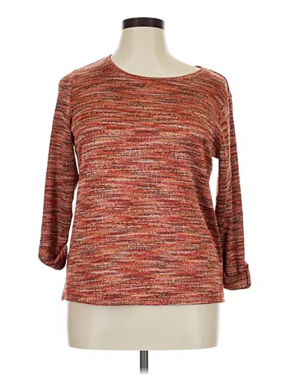 Pre-owned Allison Daley 3/4 Sleeve Top Orange Boatneck Tops