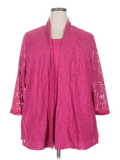 Pre-owned Allison Daley 3/4 Sleeve Top Pink Cowl Neck Tops