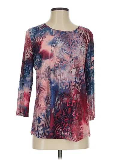 Pre-owned Allison Daley 3/4 Sleeve Top Red Boatneck Tops