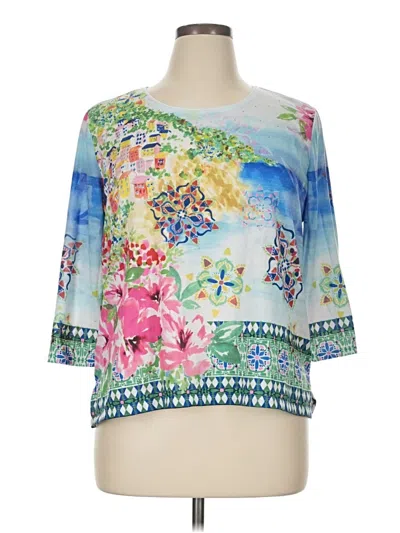 Pre-owned Allison Daley 3/4 Sleeve T-shirt In Blue
