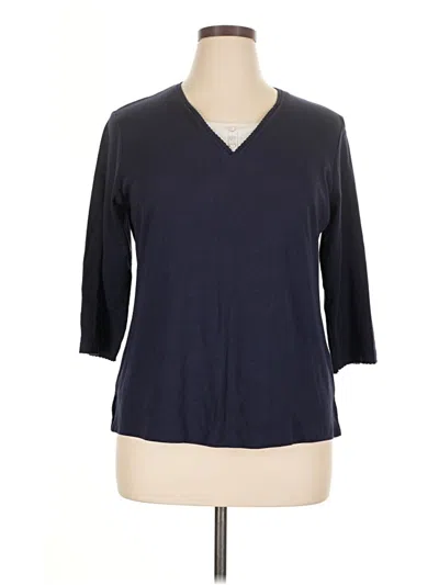Pre-owned Allison Daley 3/4 Sleeve T-shirt In Blue
