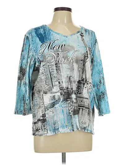 Pre-owned Allison Daley 3/4 Sleeve T-shirt In Blue