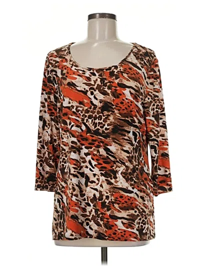 Pre-owned Allison Daley 3/4 Sleeve T-shirt In Brown