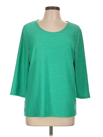 Pre-owned Allison Daley 3/4 Sleeve T-shirt In Green