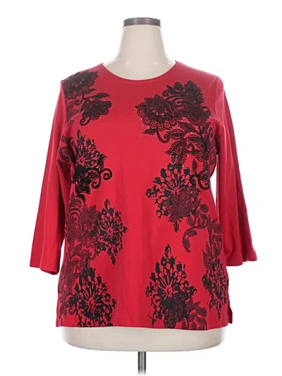 Pre-owned Allison Daley 3/4 Sleeve T-shirt In Red