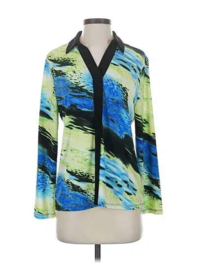 Pre-owned Allison Daley Long Sleeve Blouse In Green