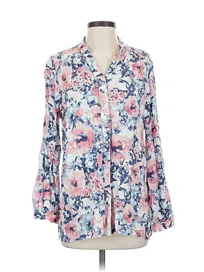 Pre-owned Allison Daley Long Sleeve Blouse In Pink