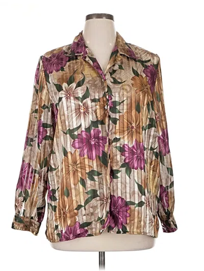 Pre-owned Allison Daley Long Sleeve Blouse In Purple
