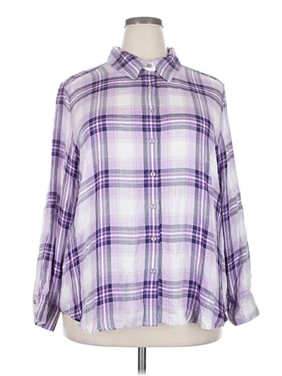Pre-owned Allison Daley Long Sleeve Blouse In Purple