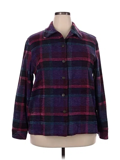 Pre-owned Allison Daley Long Sleeve Button Down Shirt In Purple