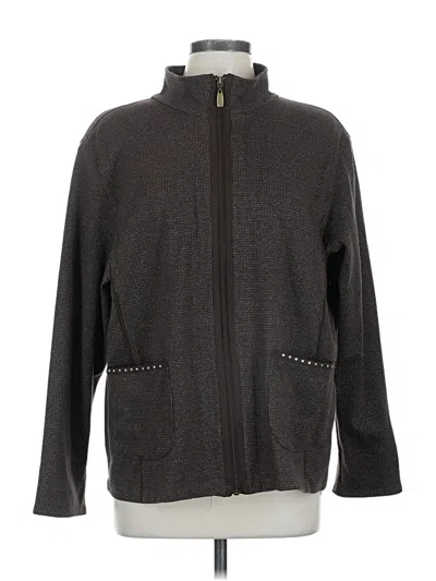 Pre-owned Allison Daley Long Sleeve Top Gray Turtleneck Tops