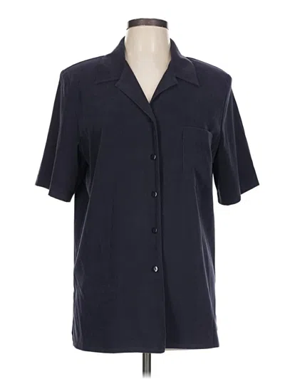 Pre-owned Allison Daley Short Sleeve Blouse In Black