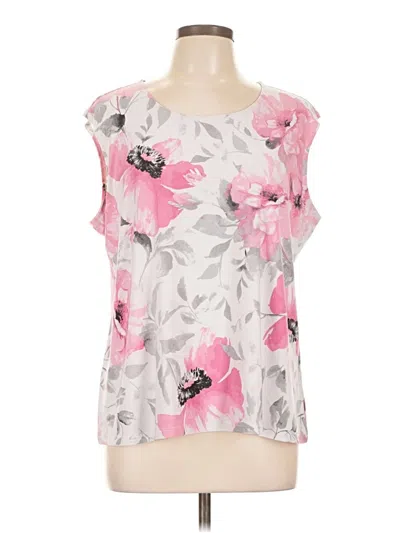 Pre-owned Allison Daley Short Sleeve Blouse In Pink