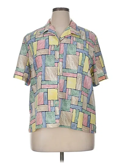 Pre-owned Allison Daley Short Sleeve Blouse In Pink