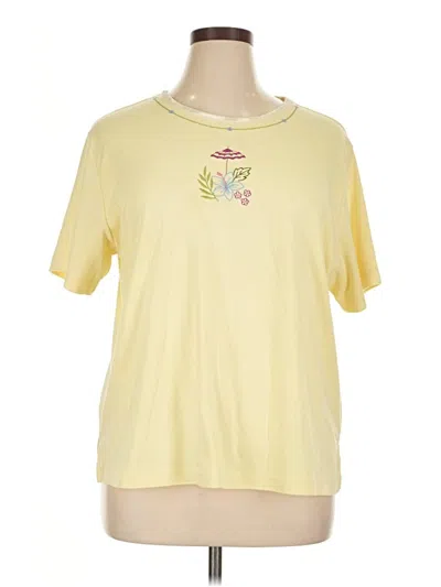 Pre-owned Allison Daley Short Sleeve Top Yellow Crew Neck Tops