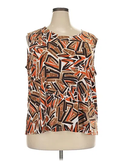 Pre-owned Allison Daley Sleeveless Blouse In Brown