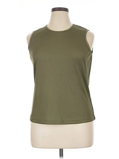 Pre-owned Allison Daley Sleeveless Top Green Halter Neckline Tops