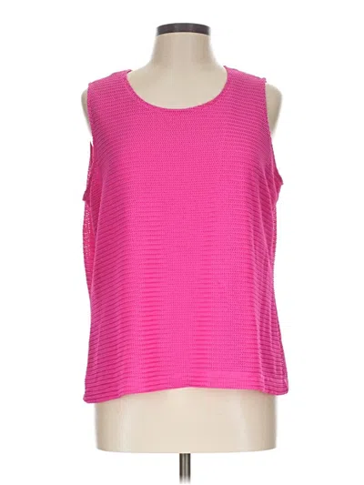 Pre-owned Allison Daley Sleeveless Top Pink Scoop Neck Tops